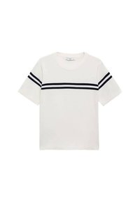 STRIPED SHORT-SLEEVED  - T-shirt print - off-white