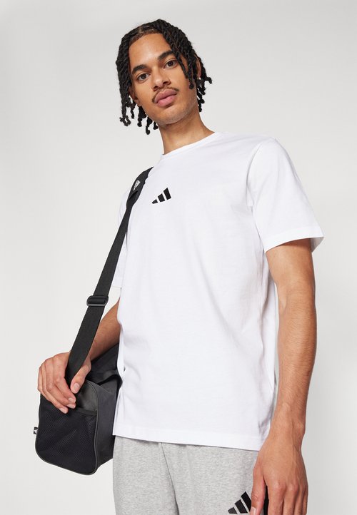 adidas Essentials Small Logo Single Jersey T-Shirt White/Black — foto 4