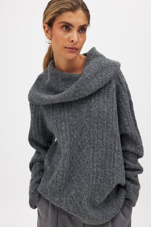 NA-KD Džemper - grey melange