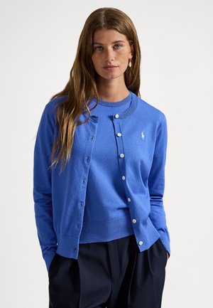 COTTON CREWNECK CARDIGAN - Kardigán - indigo sky