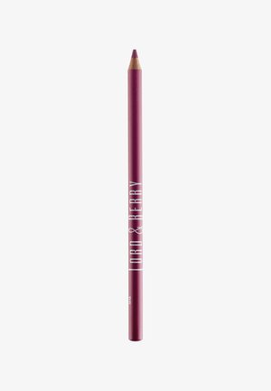 Crayon fin contour des lèvres mauve avec "Lord & Berry" imprimé en blanc sur le côté sur fond blanc.