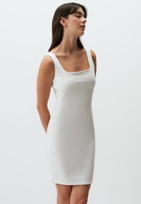 Jimmy Key SQUARE NECK BASIC MINI WITH STRAPS - Freizeitkleid - white