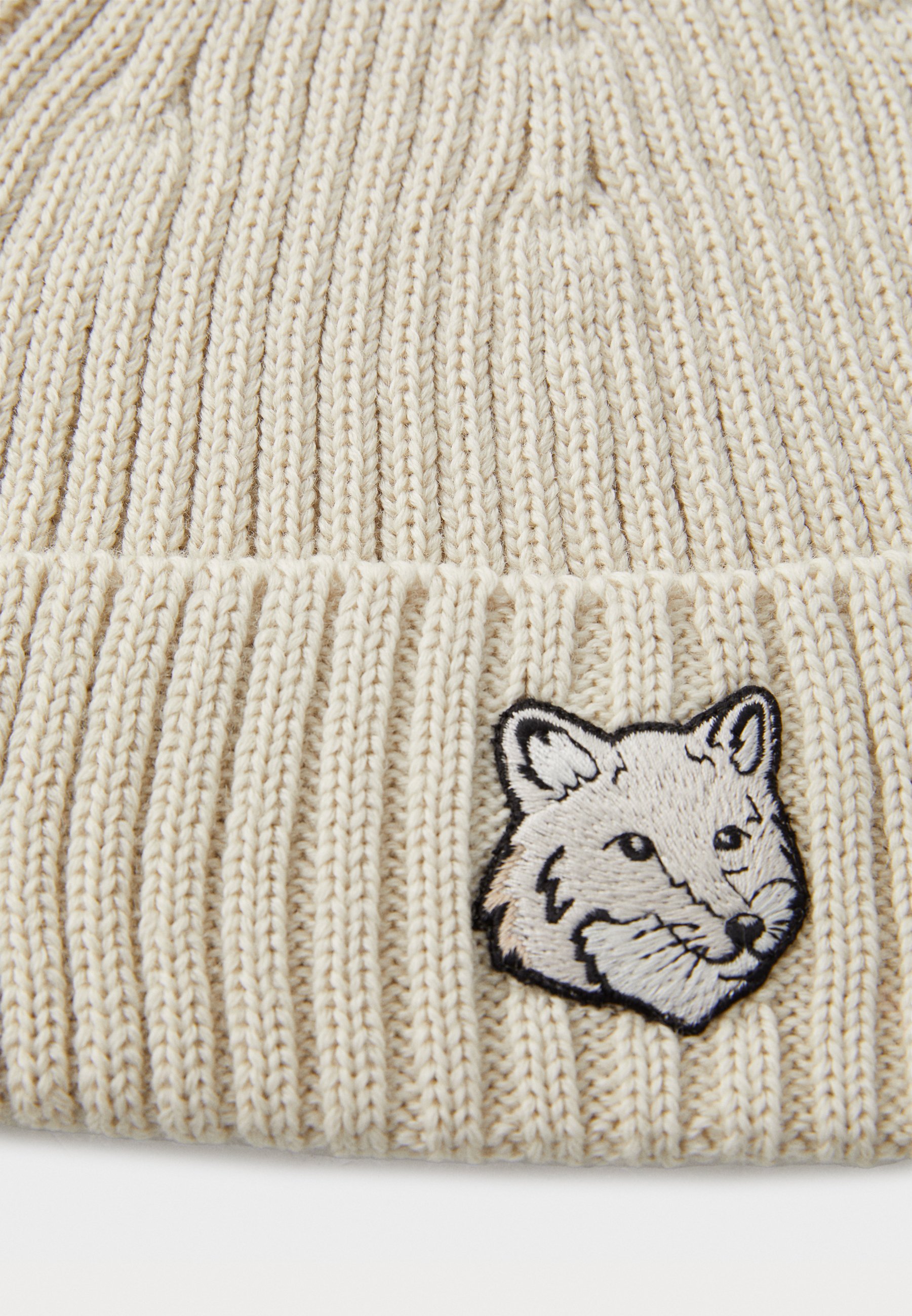 Maison Kitsuné BOLD FOX HEAD BEANIE UNISEX - Čepice - white