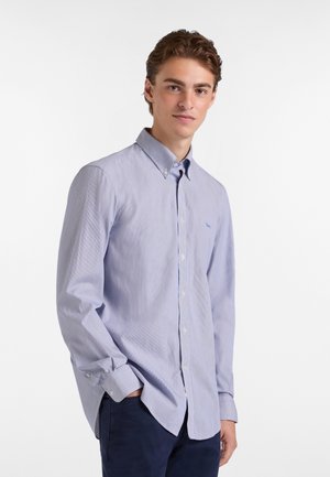 BUTTON DOWN A RIGHE - Camicia - blu