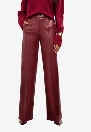 Broek - red faux leather