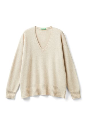 V-NECK BLEND. - Strickpullover - beige