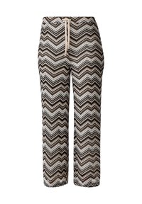comma REGULAR MIT ZICKZACK-MUSTER - Trousers - schwarz