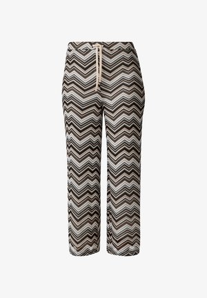 comma, REGULAR MIT ZICKZACK-MUSTER - Stoffhose - schwarz