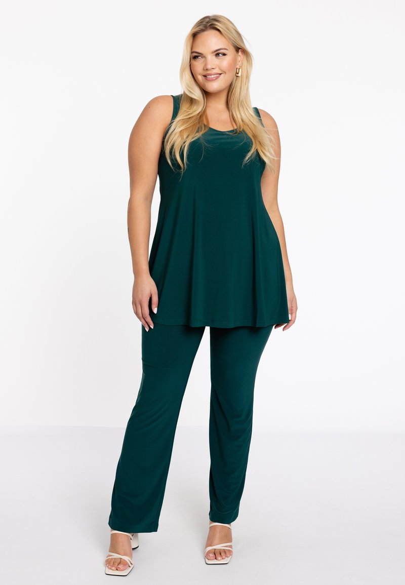 YOEK Round Neck - Top - dark green