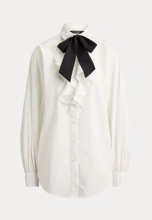 Lauren Ralph Lauren, RUFFLE-TRIM BROADCLOTH TIE-NECK SHIRT - Chemisier - white