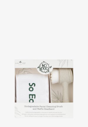 SO ECO BIODEGRADABLE FACIAL CLEANSING BRUSH AND WAFFLE HEADBAND - Gesichtspflegeset - white & stone