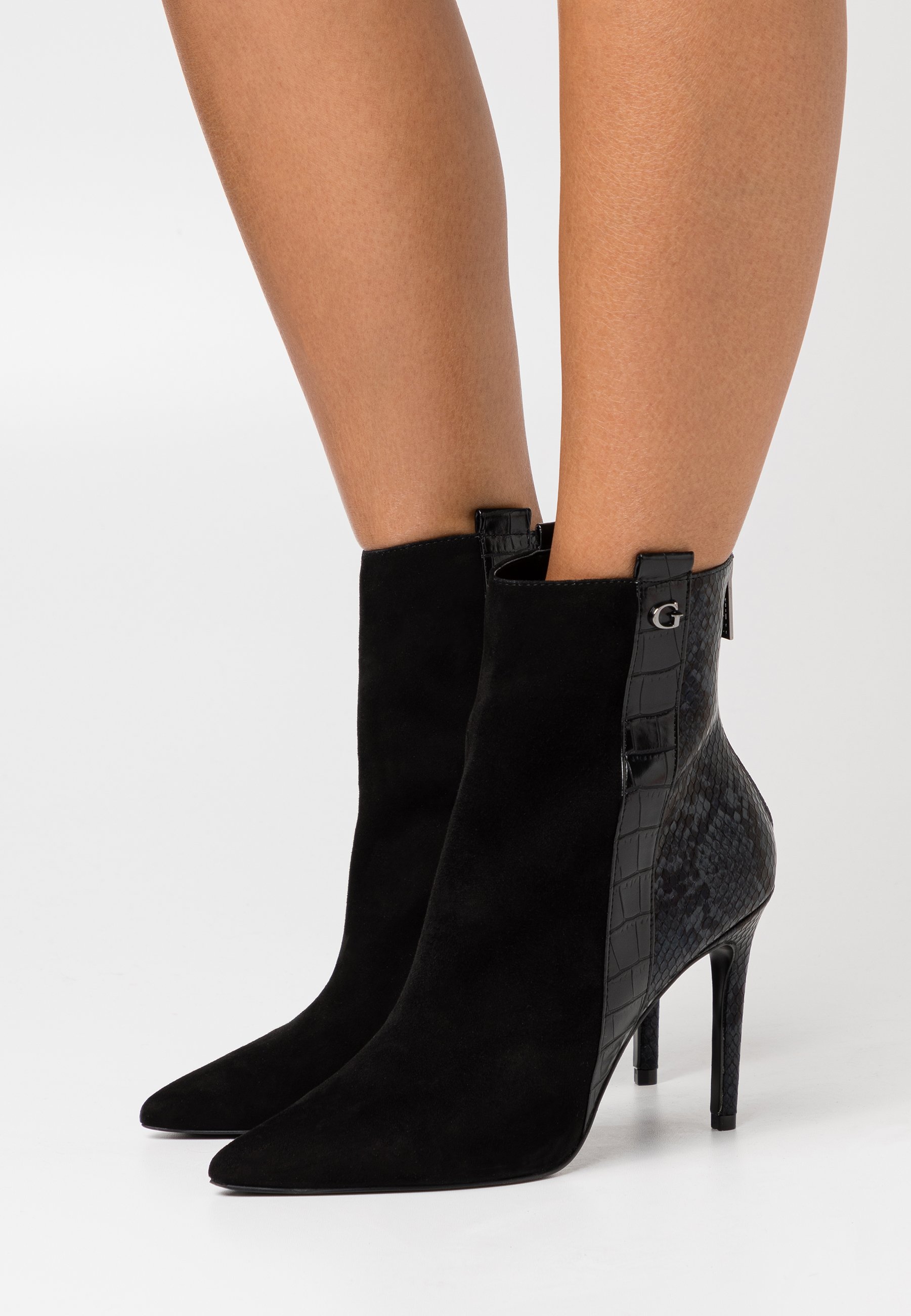 Guess BAIZE - Enkellaarsjes met hoge hak - black/Zwart - Zalando.be