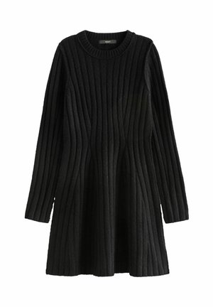 FIT AND FLARE MINI WITH - REGULAR FIT - Svetríkové šaty - black