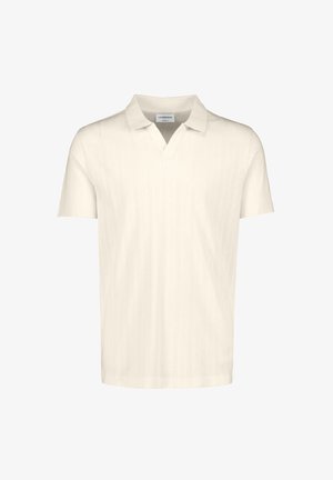 Lindbergh, LINDBERGH JACQUARD V-NECK POLO S/S - Poloshirt - ivory