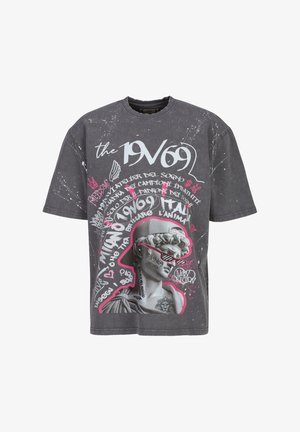 19V69 Italia, 19V69 ITALIA T-SHIRT TAMARO GRAFFITI - T-Shirt print - fumo grey