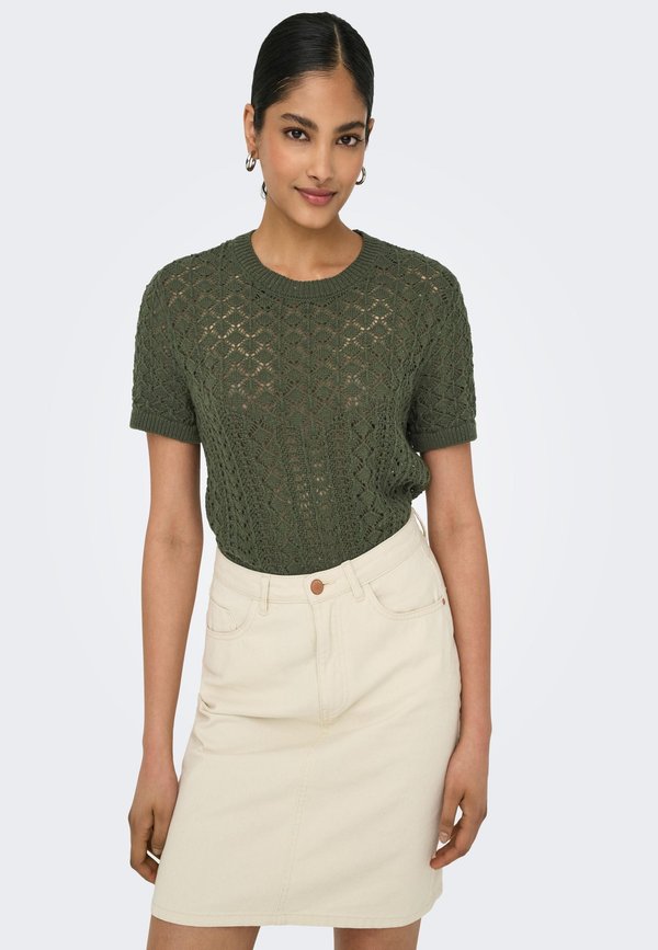 ONLSAGA LIFE SS O-NECK - Basic T-shirt - khaki2