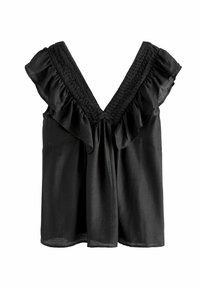 Next RUFFLE V NECK REGULAR FIT - Pusero - black