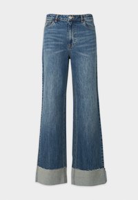 PCSALLY WIDE - Wide Leg - medium blue denim
