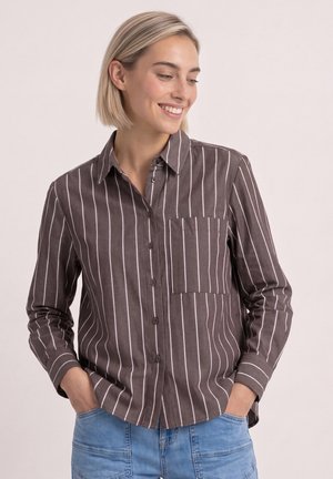 Street One, LANGARM HEMDBLUSE MIT STREIFEN - Chemisier - espresso brown