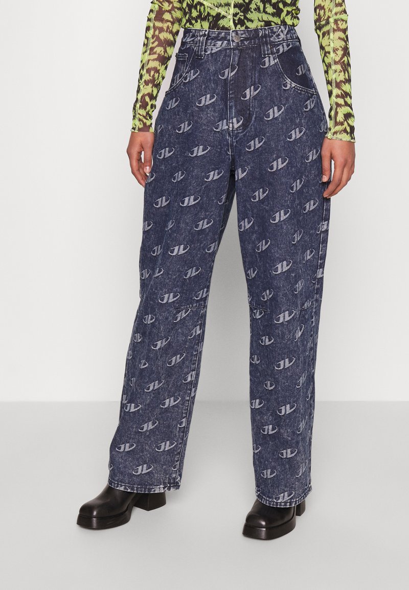 Jaded London BAGGY FIT EMBOSSED LOGO Relaxed fit jeans blue