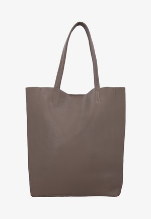 Braune Ledertasche mit zwei Schulterriemen und strukturierter Oberfläche, dargestellt auf weißem Hintergrund.