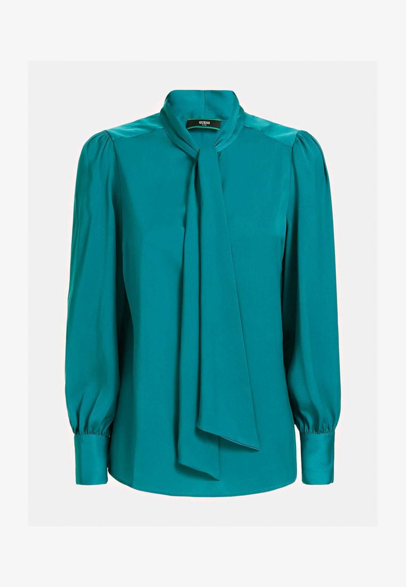 Guess Mit Schleifenkragen Bluse Grun Zalando At
