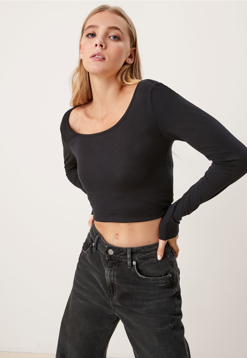 Damen T-Shirts | QS by s.Oliver LONGSLEEVE Langarmshirt black/schwarz - PC08413 Damen T-Shirts | QS by s.Oliver LONGSLEEVE Langarmshirt black/schwarz - PC08413