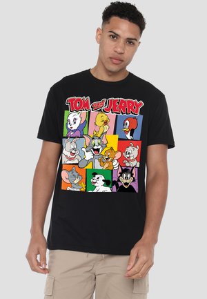 Cotton Soul, TOM AND JERRY CHARACTER SQUARES - Print T-shirt - black