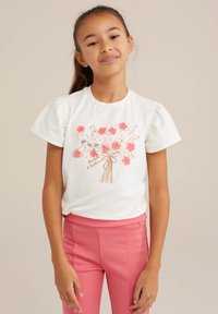 WE Fashion Marškinėliai su spaudiniu - ecru
