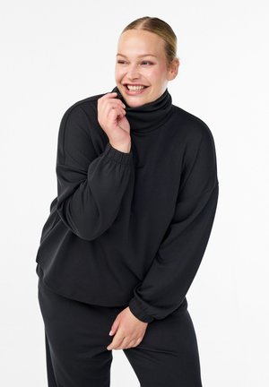 MIT ROLLKRAGEN - Langarmshirt - black