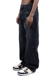 FAVELA COWBOY - Jean large - black washed
