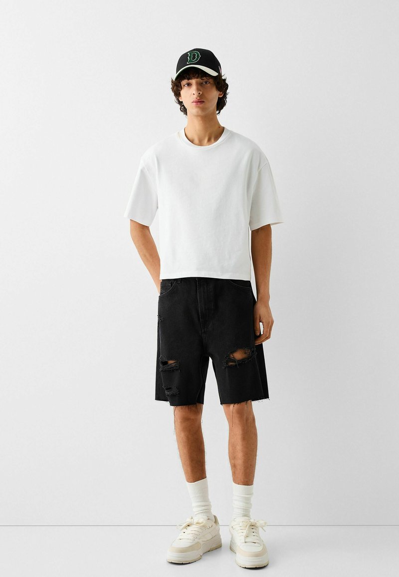 Bershka Jeansshort zwart Bershka Jeansshort zwart