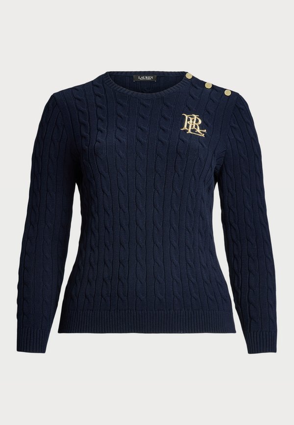 BUTTON TRIM CABLE KNIT COTTON SWEATER - Jumper3