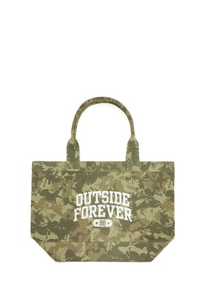 Bershka, PRINTED TWILL - SHOPPER BAG - Handbag - khaki