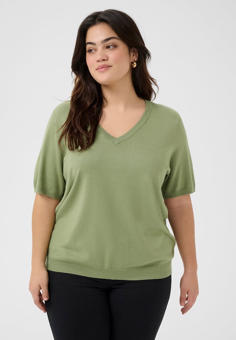 Kaffe Curve - KCLIZZY - Basic T-shirt - oil green, Enlarge