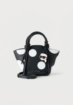 KARL LAGERFELD, IKON PEBBLE TOTE KNOTS - Τσάντα χειρός - black/white