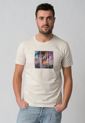 Print T-shirt - altweiß