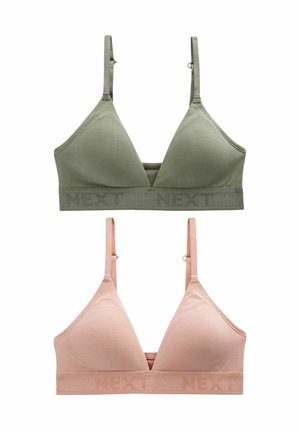 LOGO BRALETS 2 PACK  - REGULAR FIT - Liemenėlė su trikampio formos kaušeliais - light pink khaki green