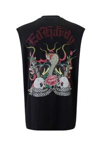 Ed Hardy SNAKE & SKULL IN FLAMES SLEEVELESS  - Top - black