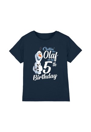 Disney FROZEN CHILLIN LIKE OLAF 5TH BIRTHDAY - Print T-shirt - dark blue