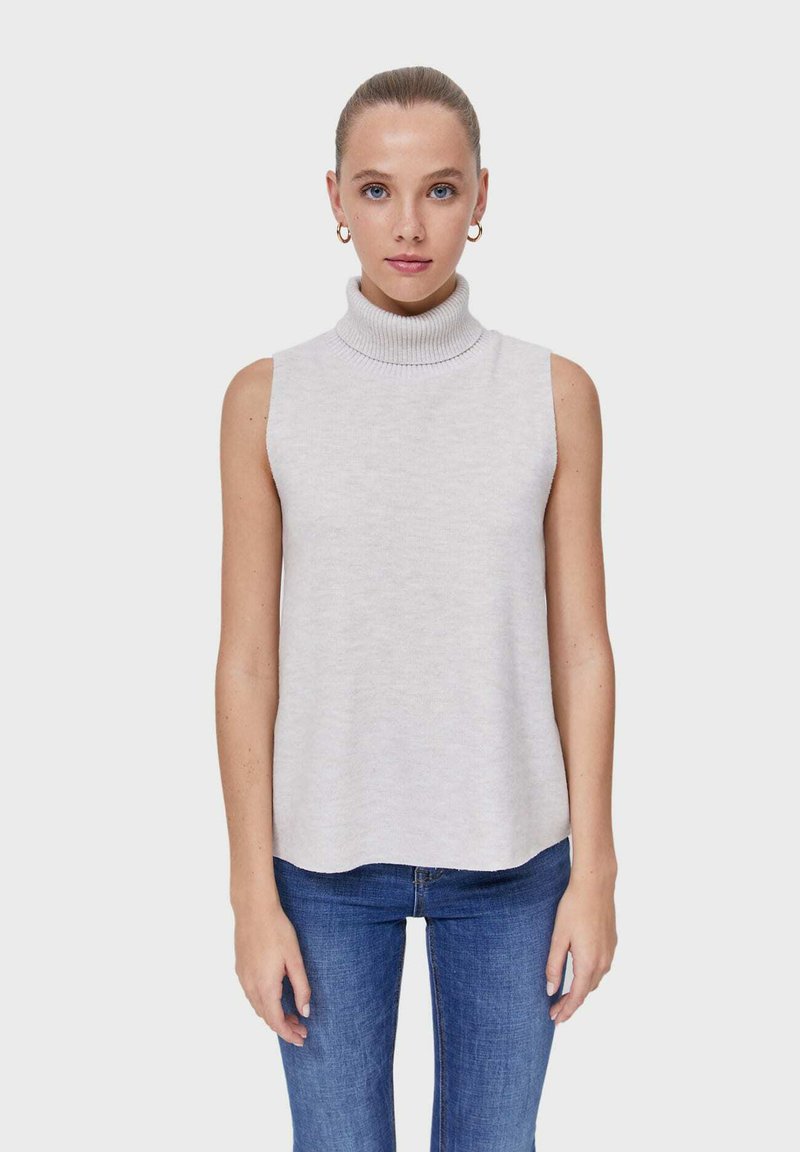 Damen T-Shirts | Stradivarius ROLL Top stone/stein - NH99228 Damen T-Shirts | Stradivarius ROLL Top stone/stein - NH99228
