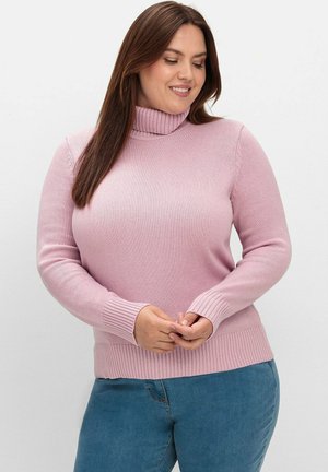 Sheego, ROLLKRAGEN - Strickpullover - altrosé