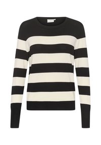Strickpullover - black   turtledove stripe