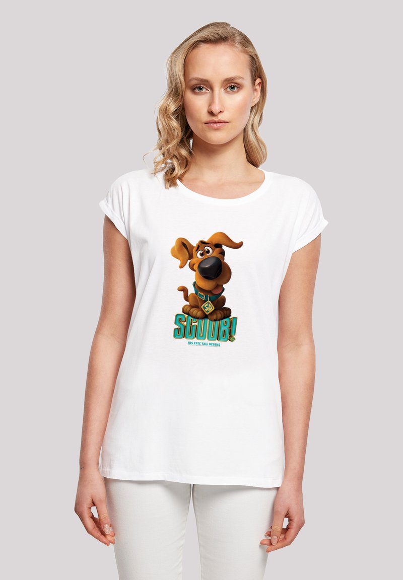 F4NT4STIC EXTENDED SHOULDER 'SCOOBY DOO PUPPY SCOOBY' - T-shirts med print - white