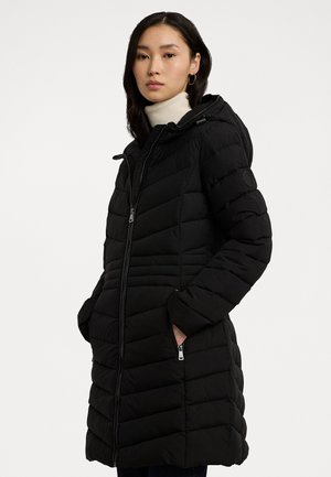 CHEVRON-QUILTED HOODED JACKET - Manteau d'hiver - black