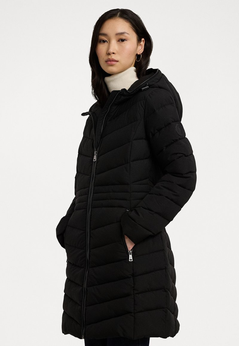 Lauren Ralph Lauren CHEVRON-QUILTED HOODED JACKET - Zimski kaput - black