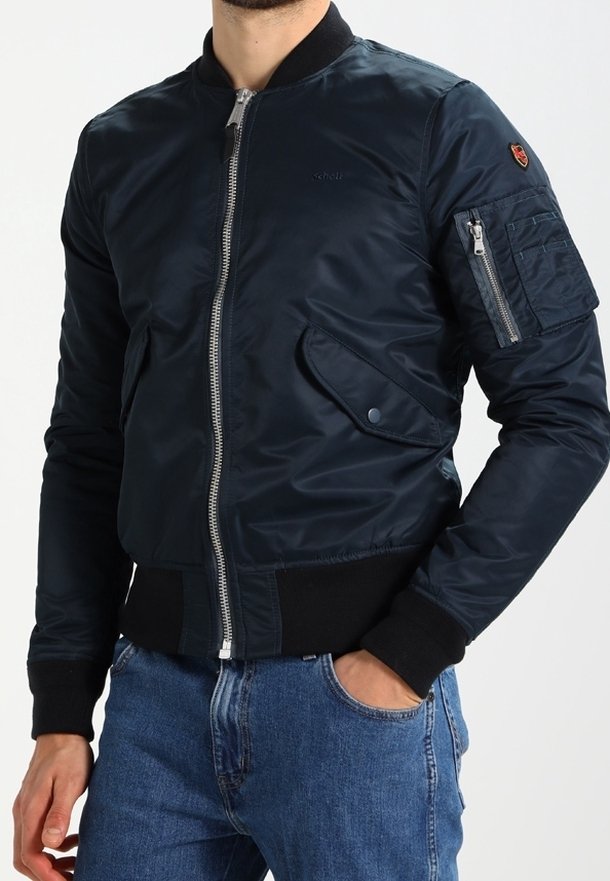 Bomber Schott Bleu Roi XL Années 90 - Léger Usure Poignets, Très Bon état