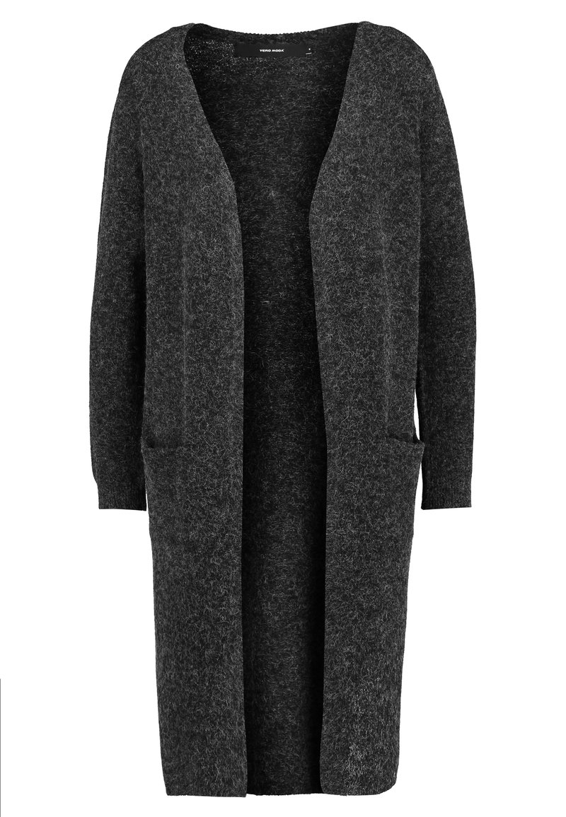 VERO MODA Cardigan Lungo Donna VMDOFFY - Manica Lunga, Scollo A V, Morbido Ed Elasticizzato, Colore Nero