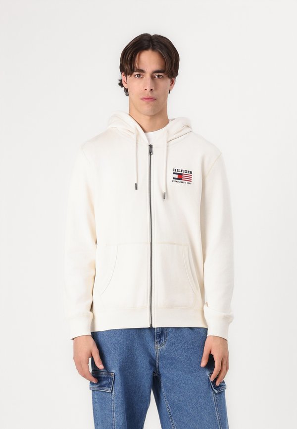 AMERICANA ZIP THROUGH HOODY UNISEX - Zip-up sweatshirt - ivory petal