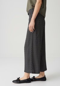 OPUS HIGH RISE CROPPED WIDE FIT - Broek - coal blue